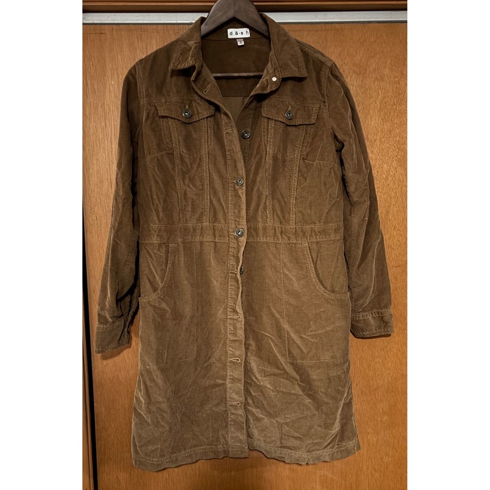 Dash Brown Corduroy Front Utility Shirt Dress Autumn Wedding Guest Dress